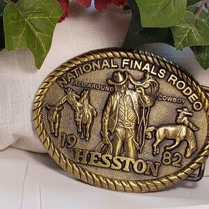 Brass Belt Buckle from Nat'l Finals Rodeo 1982 Collection